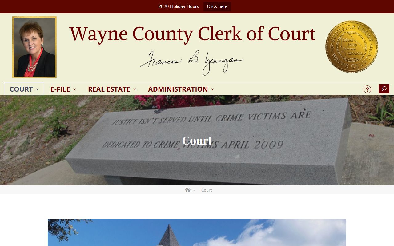 Wayne County Clerk records court-record duties page