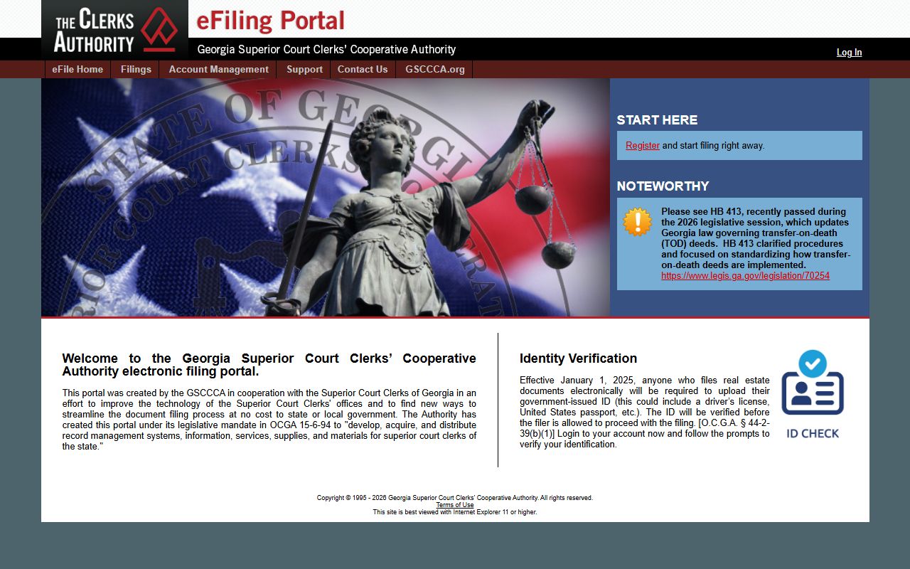 Wayne County Clerk records GSCCCA electronic filing portal