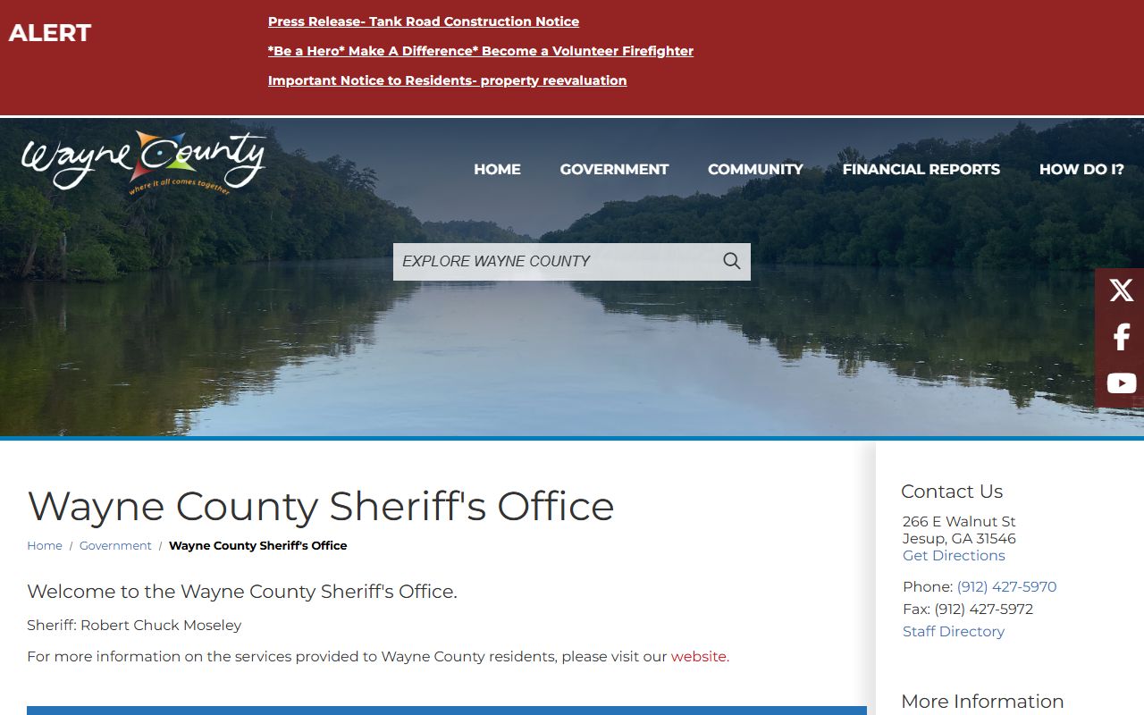 Wayne County arrest records Sheriff's Office page
