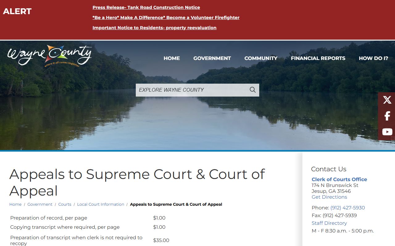 Wayne County court dockets appeals and remittitur fees