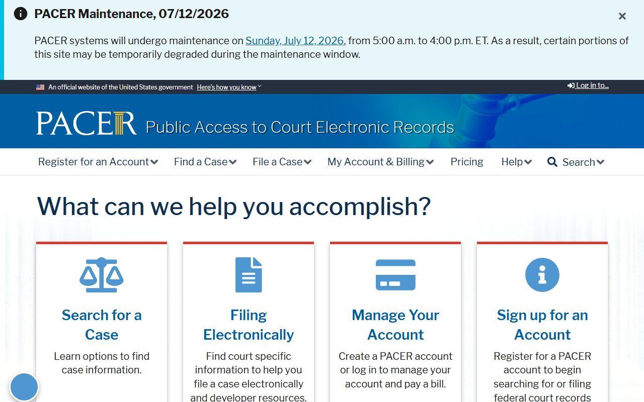 Wayne County court dockets PACER federal docket system