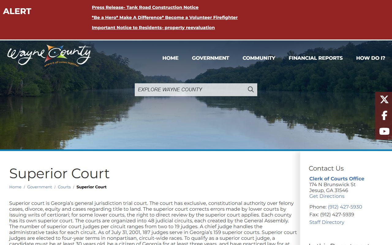 Wayne County Superior Court records Superior Court page