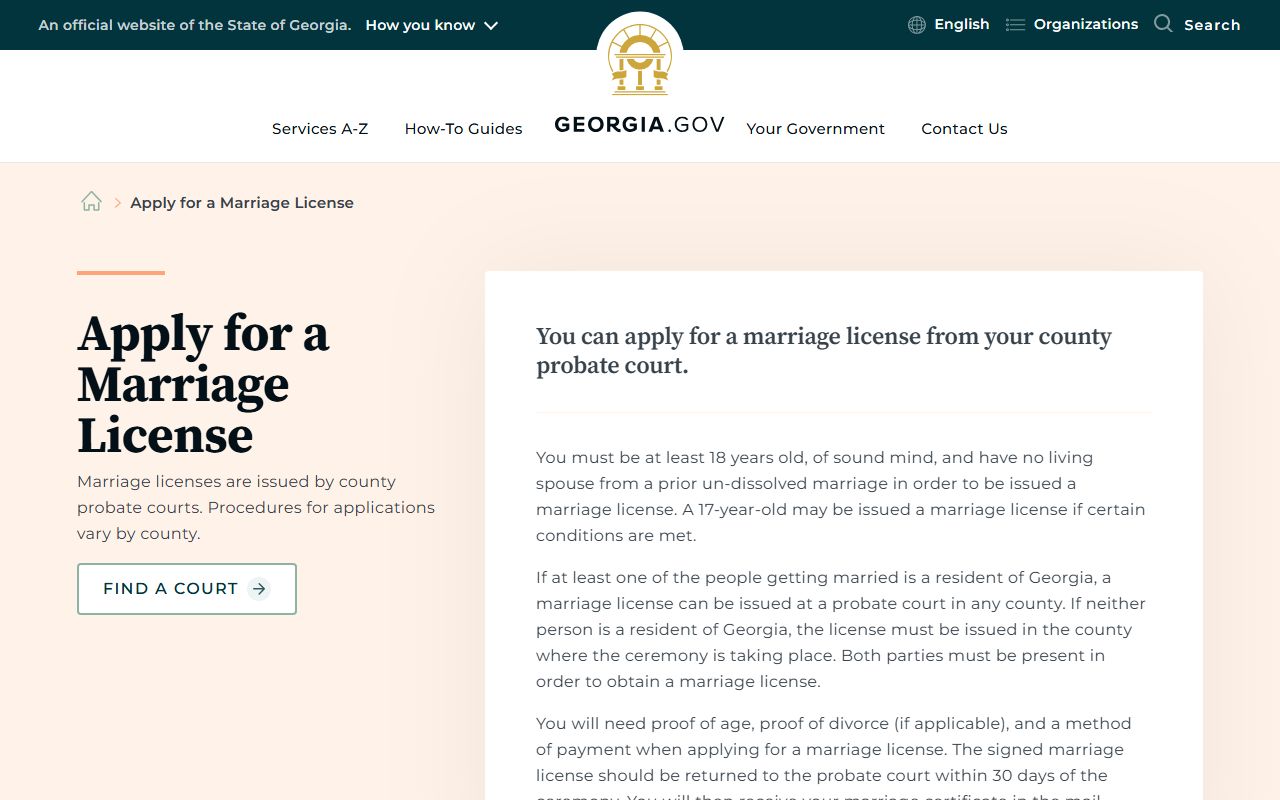 Wayne County marriage records Georgia marriage license service page