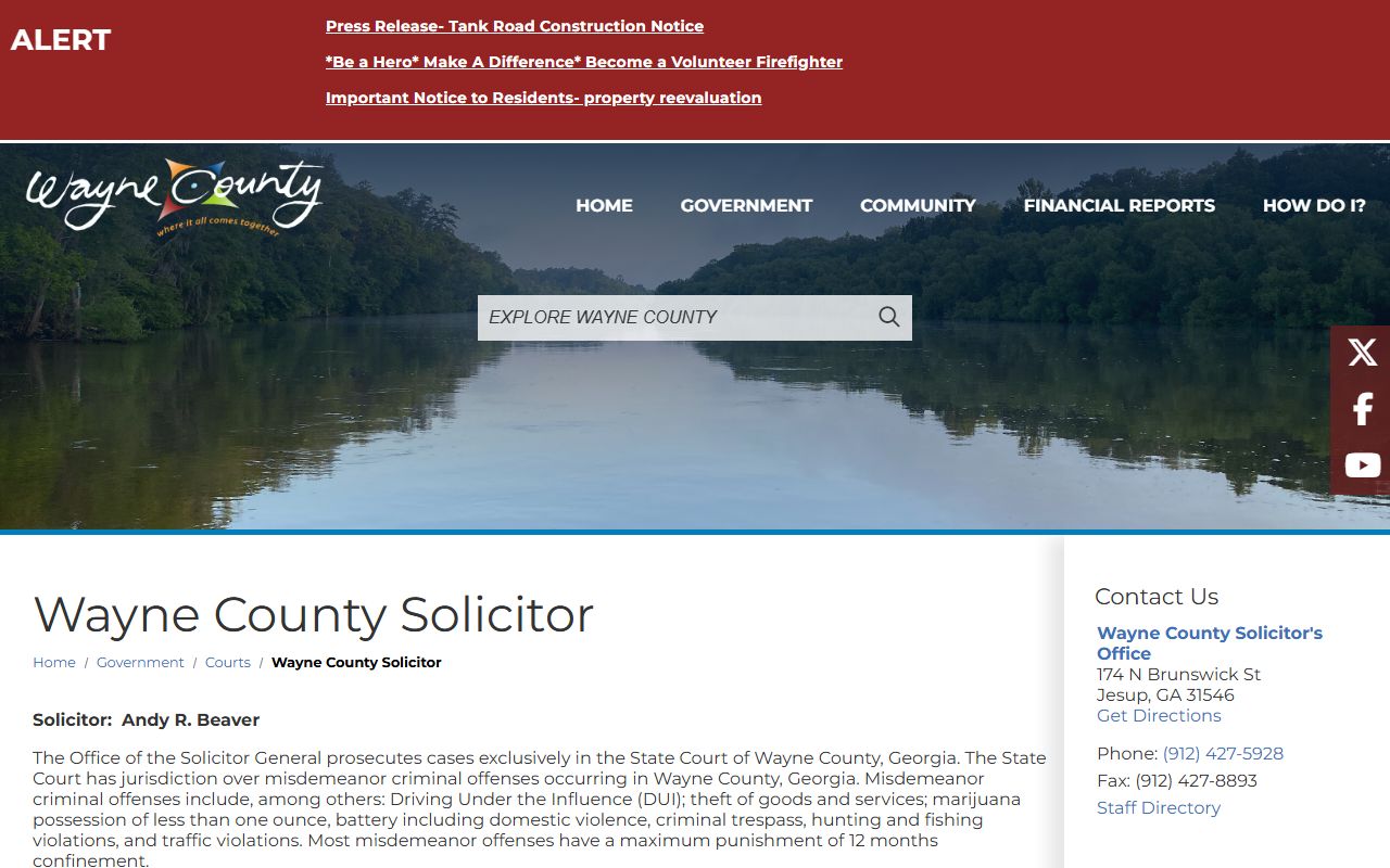 Wayne County traffic court records Solicitor-General page