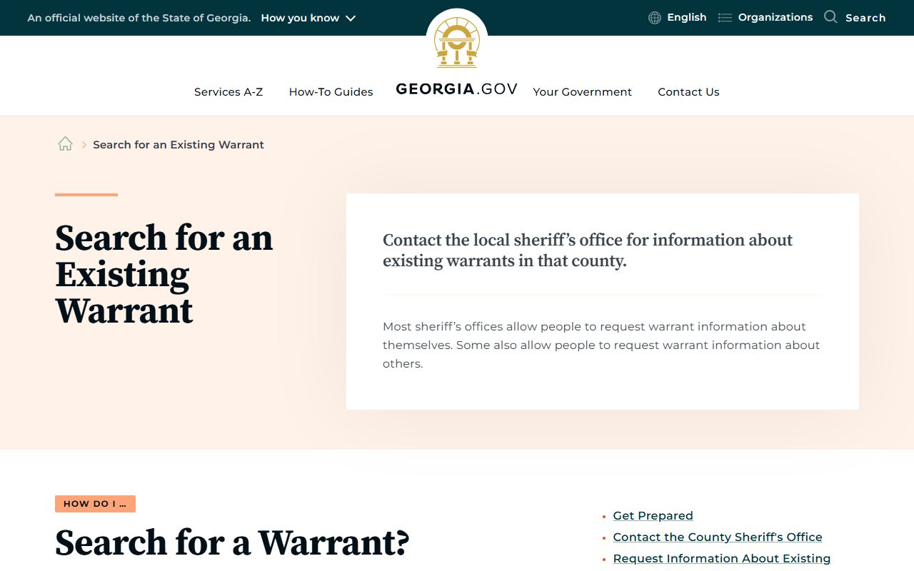 Wayne County warrant records Georgia warrant guidance